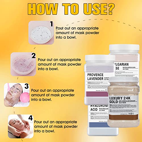 Jelly Mask Powder for Facials, 24K Gold Anti Aging Face Mask,