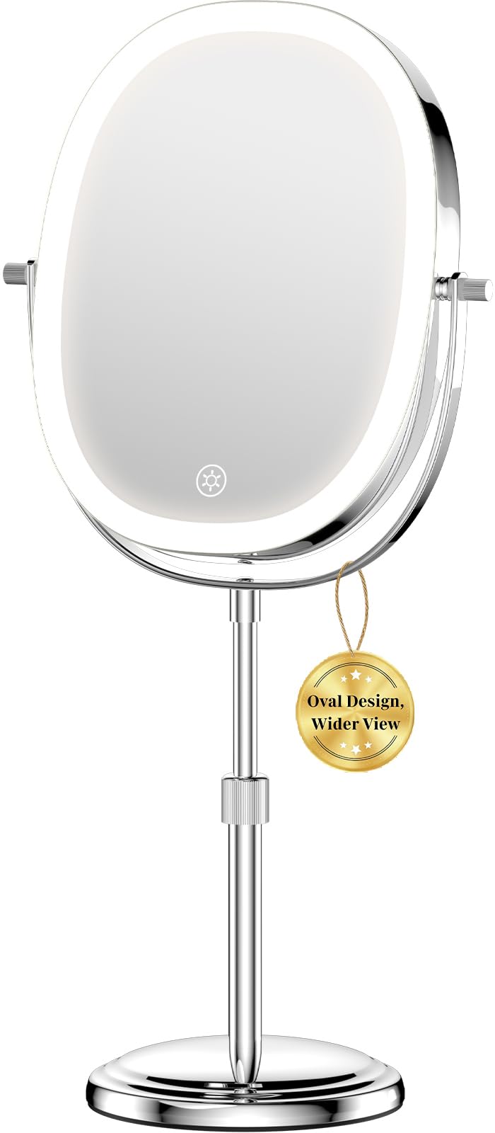 9″ Lighted Makeup Mirror with Magnification, Height Adjustable Vanity Mirror, Rechargeable Makeup Mirror with Lights- 3 Modes, 360° Swivel Double Sided 7x Magnifying Mirror, Mothers Day Gifts for Mom