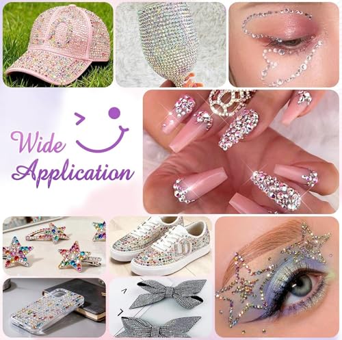 3mm 40-Color Resin Jelly Rhinestones Kit with B7000 Glue - 32000 Pcs for Crafts & Nail Art