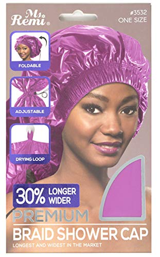 Ms Remi Premium Pink Shower Cap 25-Inch Long, Adjustable & Wide Fit