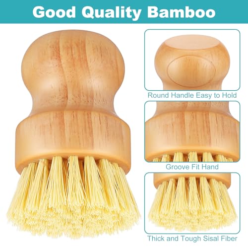 KongTiva 9-Piece Bamboo Dish Brush Set - Eco-Friendly Cleaning Tools