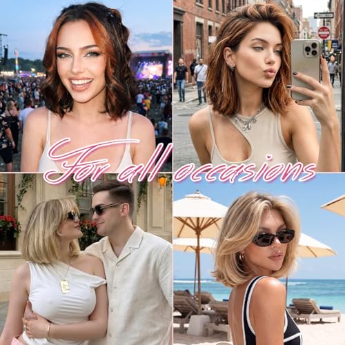 SEGO Pro 6PCS Clip-In Human Hair Extensions 10 Inch #4P27 Medium Brown Mix Dark Blonde