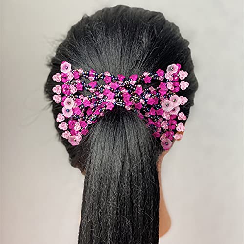 FXBLING 6Pcs Beaded Hair Combs for Women Hair Bun Maker & Styling Accessories