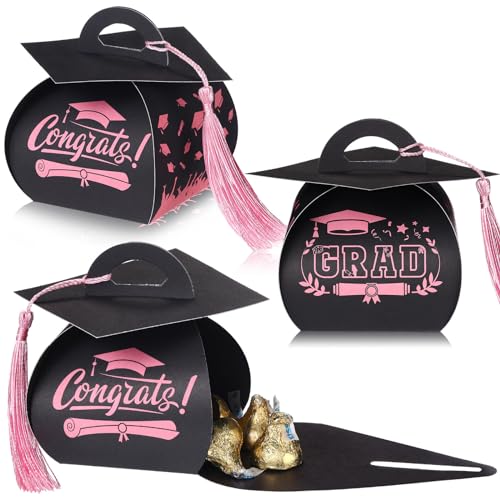 30 Pcs Graduation Cap Gift Boxes with Tassels | Class of 2026 Party Favors