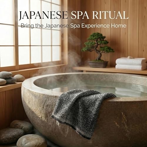 HOLOU Japanese Exfoliating Washcloth - 120cm Dual-Sided Back Scrubber