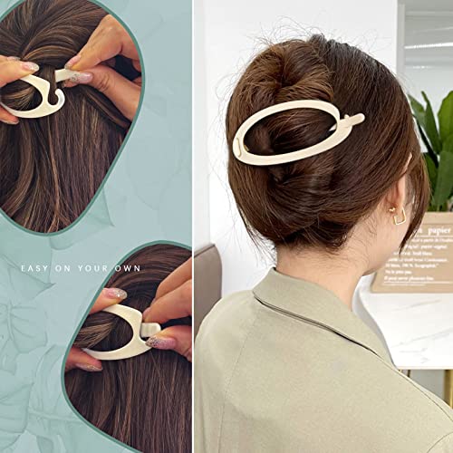 AWAYTR French Concord Claw Clips - 6 Pack Large Flat Hair Clips for Styling