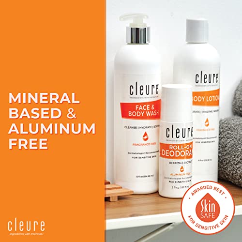 Cleure Aluminum Free Deodorant for Sensitive Skin, 3 oz Roll-On