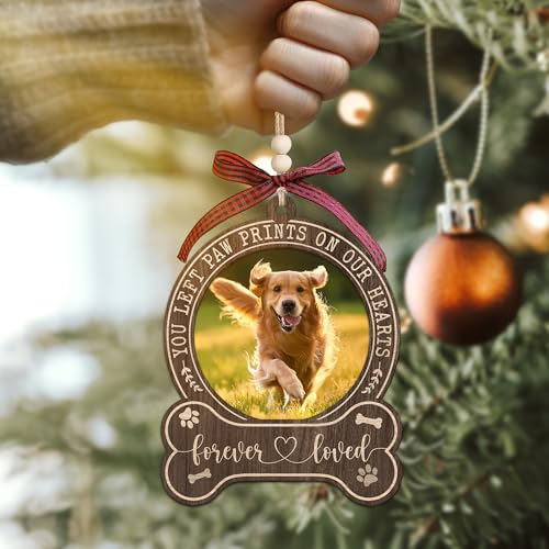 Personalized Dog Memorial Photo Frame Ornament - Remembering Your Beloved Pet