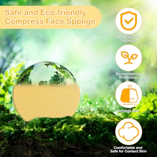 Yellow Compressed Facial Sponge for Cleansing & Exfoliating - Luxiv 120P