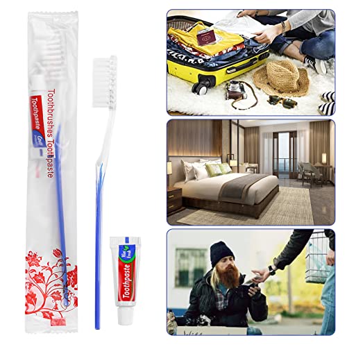 50 Disposable Toothbrushes with Toothpaste for Travel - Xuezoioy