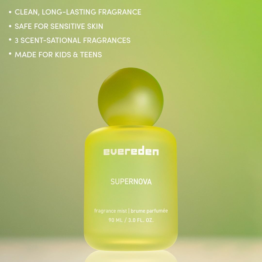 Evereden Fragrance Hair and Body Mist Bundle of 3: Clean & Vegan Collectible Hair and Body Spray for Teen Girls Set - Amplify Your Self-Expression with Iconic Scents in Aesthetic Bottles