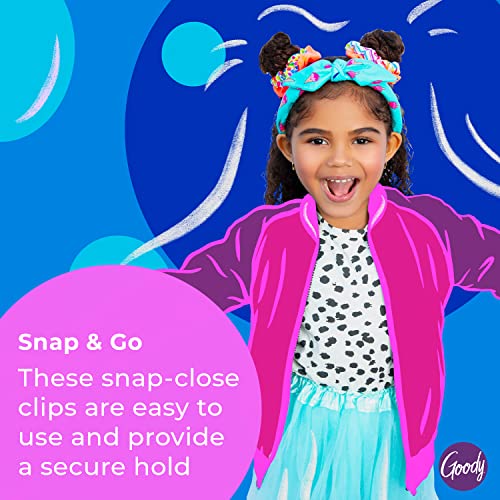 GOODY Kids Mini Epoxy Contour Snap Clips with Daisy Charm - Pack of 8 Hair Accessories for Girls & Women