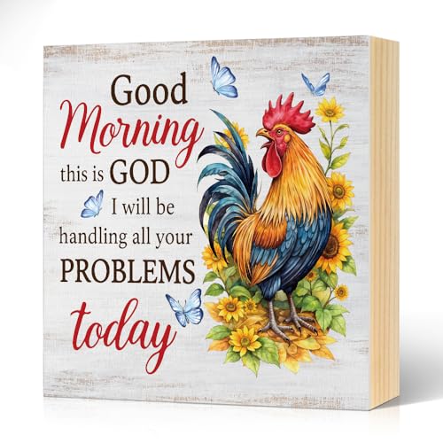 Good Morning God Wooden Box Sign - 5.9" Tabletop Decor