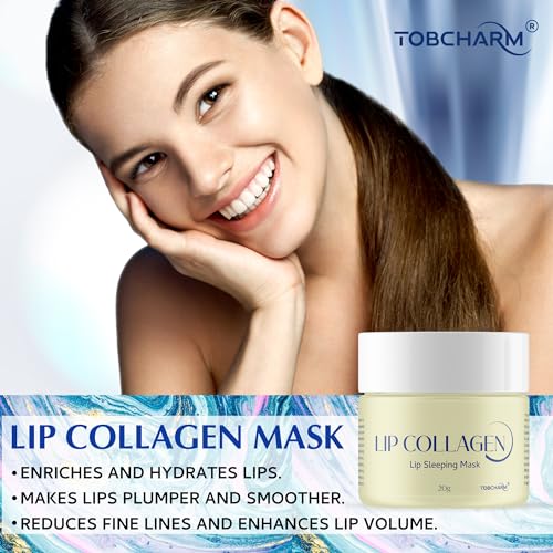 Collagen Lip Sleeping Mask with Hyaluronic Acid - 20g Lip Plumper for Wrinkle Repair