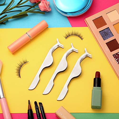 Honoson Silver Eyelash Tweezers Applicator Tool Set - 24 Pcs