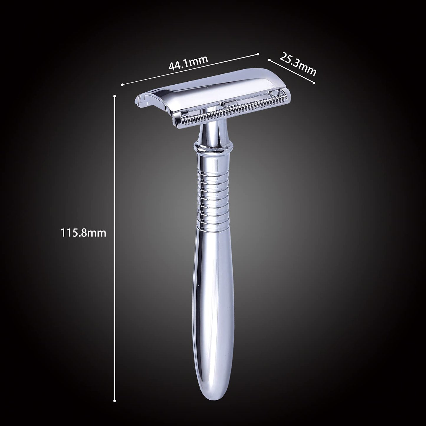BAILI Classic 3-Piece Metal Double Edge Eco Safety Razor Long Handle Wet Shaving Kit for Men Women with 5 Platinum Blades BD191