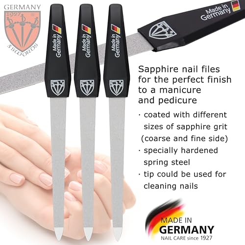 3 Swords Germany Sapphire Nail File Set – 3 Pieces with Buffer