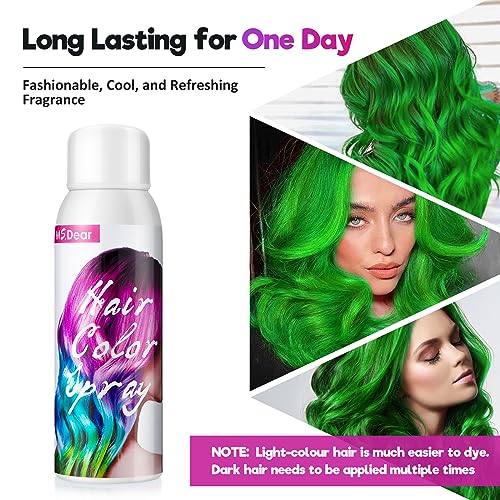 Temporary Hair Color Spray Green 3.38 oz for Kids, Women & Men – ROHVEMJ