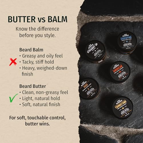 Live Bearded Beard Butter, 3 fl oz - Made in the USA - All-Natural Leave-in Conditioner and Softener with Shea | Executive Scent - Cedar, Vanilla