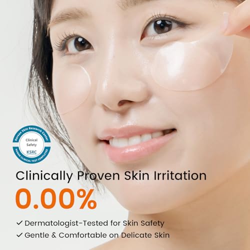 Caffeine Under Eye Patches - 60 Count Korean Hydrogel Masks for Dark Circles & Puffiness Relief