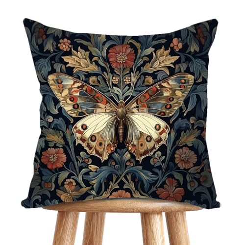William Morris Vintage Floral Velvet Throw Pillow Cover 18x18