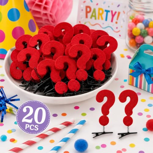 20pcs Question Mark Hair Clips - Cute Novelty Barrettes for All Ages