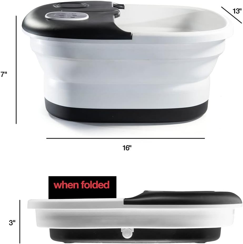Medical King Foot Spa - Heated Massage with Jets & Remote Control | Collapsible Design with Pumice Stone