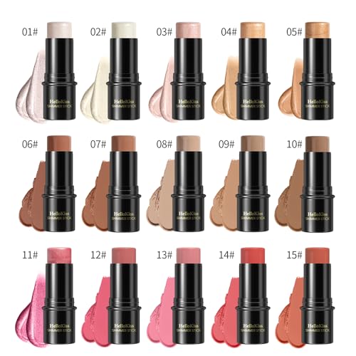 Hilareco 3-Piece Cream Contour Stick Kit with Highlighter, Blush & Bronzer