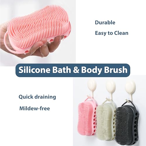 MtBoi Double-Sided Silicone Body Scrubber & Shampoo Brush