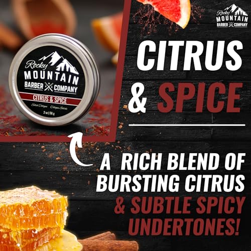 Citrus & Spice Solid Cologne for Men - 2 oz Beeswax Balm