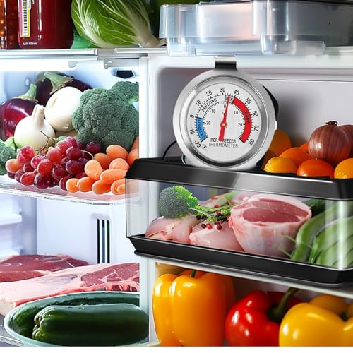 MIANLU 5-Pack Refrigerator Thermometer with Large Dial - Accurate Temperature Monitoring for Fresh Food