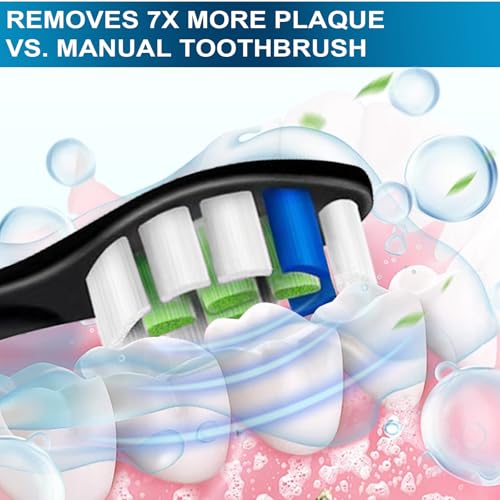 Replacement Brush Heads for Philips Sonicare, 8-Pack Black Value Combo