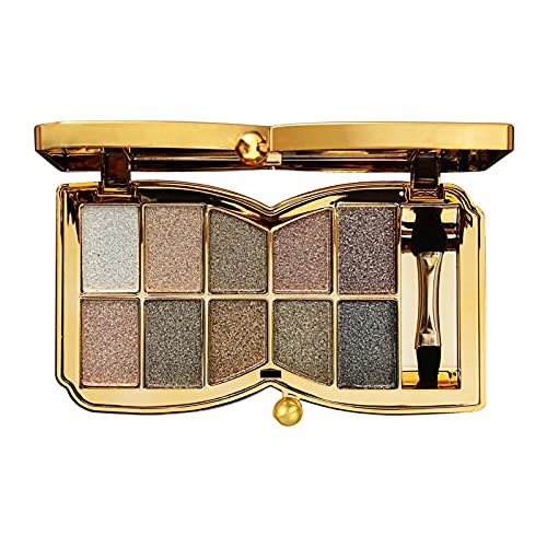 XFEXM 10-Color Glitter Eyeshadow Palette - Highly Pigmented Shimmer Makeup