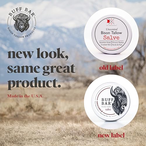 Big Crazy Buffalo Unscented Bison Tallow Body Balm - 2 oz for Sensitive Skin
