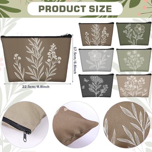 Sweetude 12 Pcs Vintage Boho Flower Makeup Bags - Flower Design