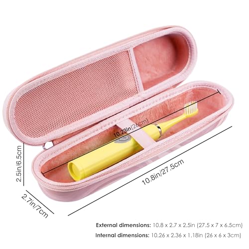 TOCCOOL Electric Toothbrush Travel Case - Portable Holder for 2 Brushes (Pink)