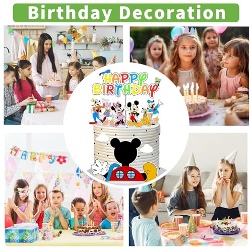 10-Piece Cartoon Birthday Cake Decoration Set with Topper