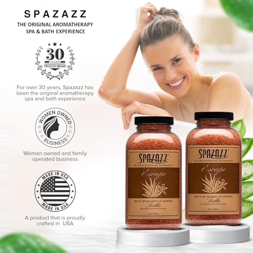 Spazazz Aromatherapy Hot Tub & Spa Crystals - White Musk Vanilla Jasmine 22oz