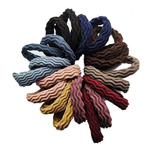 20-Pack Seamless Hair Ties - High Elastic Ponytail Holders