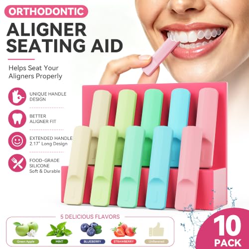 GOCII Orthodontic Pads - 10 Pcs Colorful Aligner Seaters, 5 Flavors