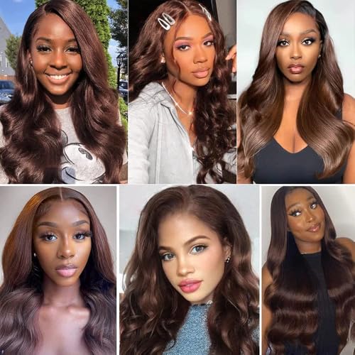 Aikebi Brazilian Body Wave Hair Bundles #4 Brown B - 18 20 22 Inch