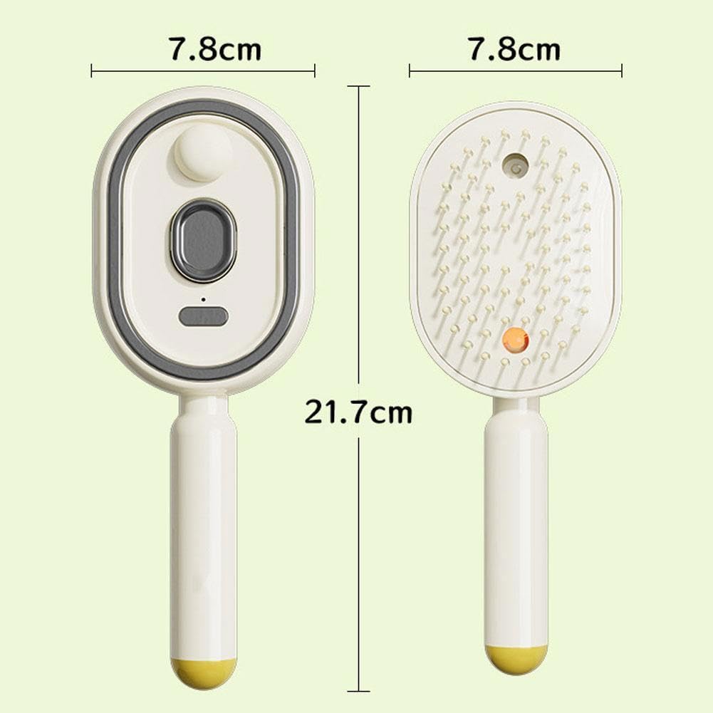 Electric Spray Air Cushion Massage Comb, 2026 Air Cushion Brush with Self-Cleaning, Anti-Tangle for Both Long/Short Hairs Home Spa Cleaning Grooming Styling Detangling (White)