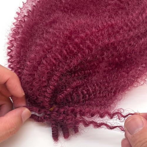 SIXERSI Burgundy 24 Inch Afro Twist Hair Pack of 6 for Faux Locs & Braids