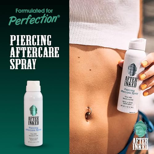 After Inked Piercing Aftercare Spray - Saline Solution Mist, 3 oz