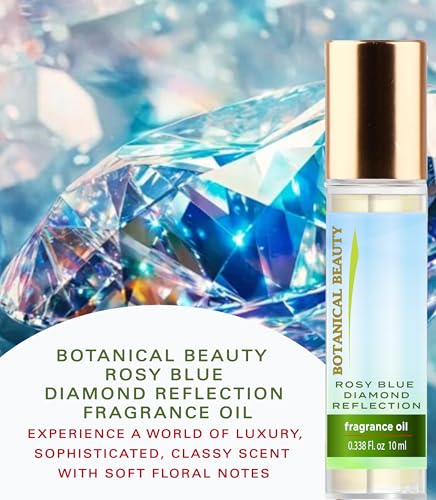 Botanical Beauty Rosy Blue Diamond Fragrance Oil Roll-On 10ml, Long-Lasting Floral Perfume
