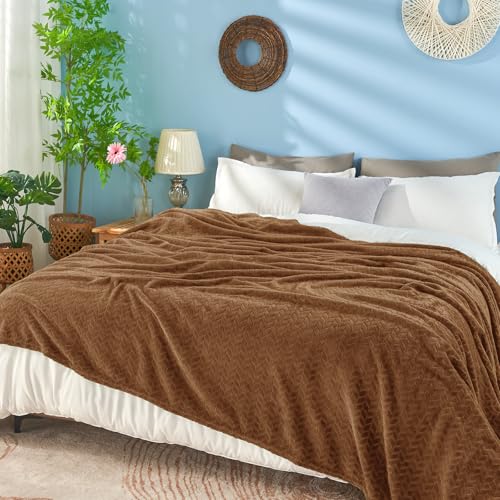 Chocolate Brown Fleece Throw Blanket - Soft & Cozy for Couch
