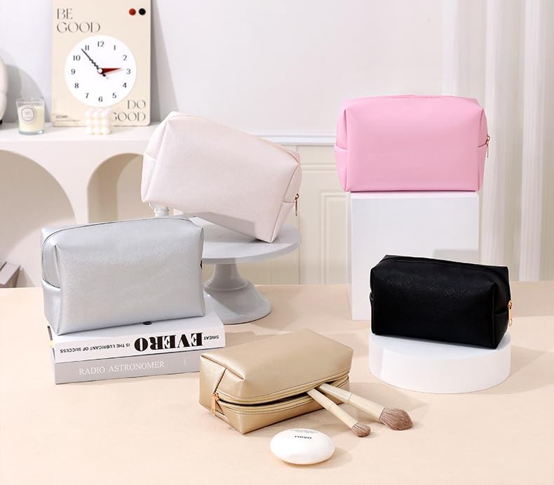 DOB SECHS Waterproof PU Leather Makeup Bag - Large Travel Cosmetic Organizer
