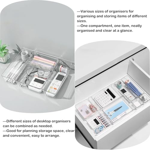 16-Pack Drawer Organizer Set - Versatile Storage Trays for Home & Office