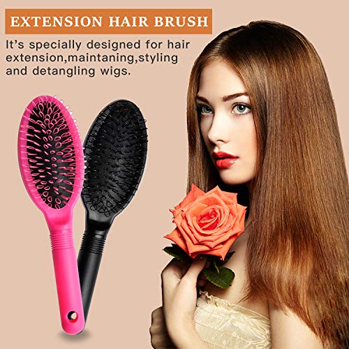 Akamino Loop Wig Brush Set - 2 Detangler Brushes for Hair Extensions