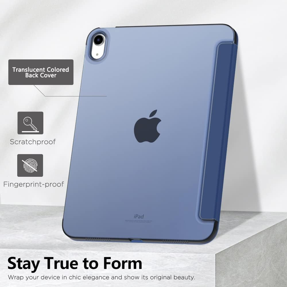 iPad 11th & 10th Generation Case - Slim Hard PC Translucent Back Cover | Navy Blue, Auto Wake/Sleep Support